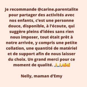 avis atelier enfant parent nelly